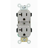 Leviton 20 Amp Industrial Grade Heavy Duty Self-Grounding Duplex Outlet, Gray (NEMA 5-20R)