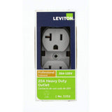 Leviton 20 Amp Industrial Grade Heavy Duty Self-Grounding Duplex Outlet, Gray (NEMA 5-20R)