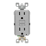 Leviton 15 Amp Self-Test SmartlockPro Slim Duplex GFCI Outlet, Gray, R03-GFNT1-KGY