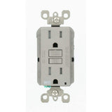 Leviton 15 Amp 125-Volt Duplex Self-Test Tamper-Resistant/Weather-Resistant GFCI Outlet, Gray (GFWT1-KGY)