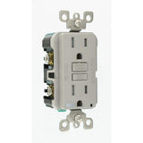 Leviton 15 Amp 125-Volt Duplex Self-Test Tamper-Resistant/Weather-Resistant GFCI Outlet, Gray (GFWT1-KGY)