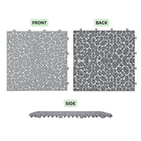 LIVIZA 1 ft. x 1 ft. Anti-Slip Plastic Deck Tile in Gray (12-Piece), Pebble Stone Pattern