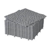 LIVIZA 1 ft. x 1 ft. Anti-Slip Plastic Deck Tile in Gray (12-Piece), Pebble Stone Pattern