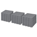 LIVIZA 1 ft. x 1 ft. Anti-Slip Plastic Deck Tile in Gray (60-Piece), Pebble Stone Pattern