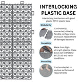 LIVIZA 1 ft. x 1 ft. Anti-Slip Plastic Deck Tile in Gray (60-Piece), Rosette Pattern