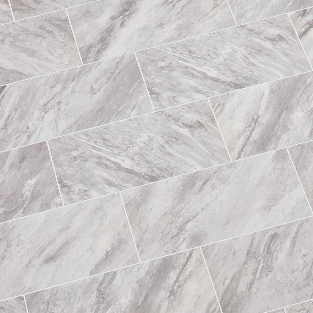 Newgate Gray Marble Matte 12 in. x 24 in. Glazed Ceramic Floor and Wall Tile (15.04 sq. ft./Case)