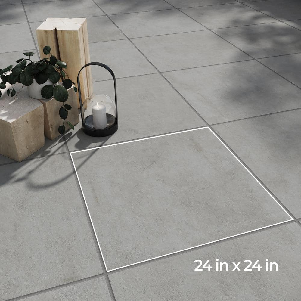 Corso Italia Urban Gray 24 in. x 24 in. x 0.75 Concrete Look Porcelain Paver (Case of 2)