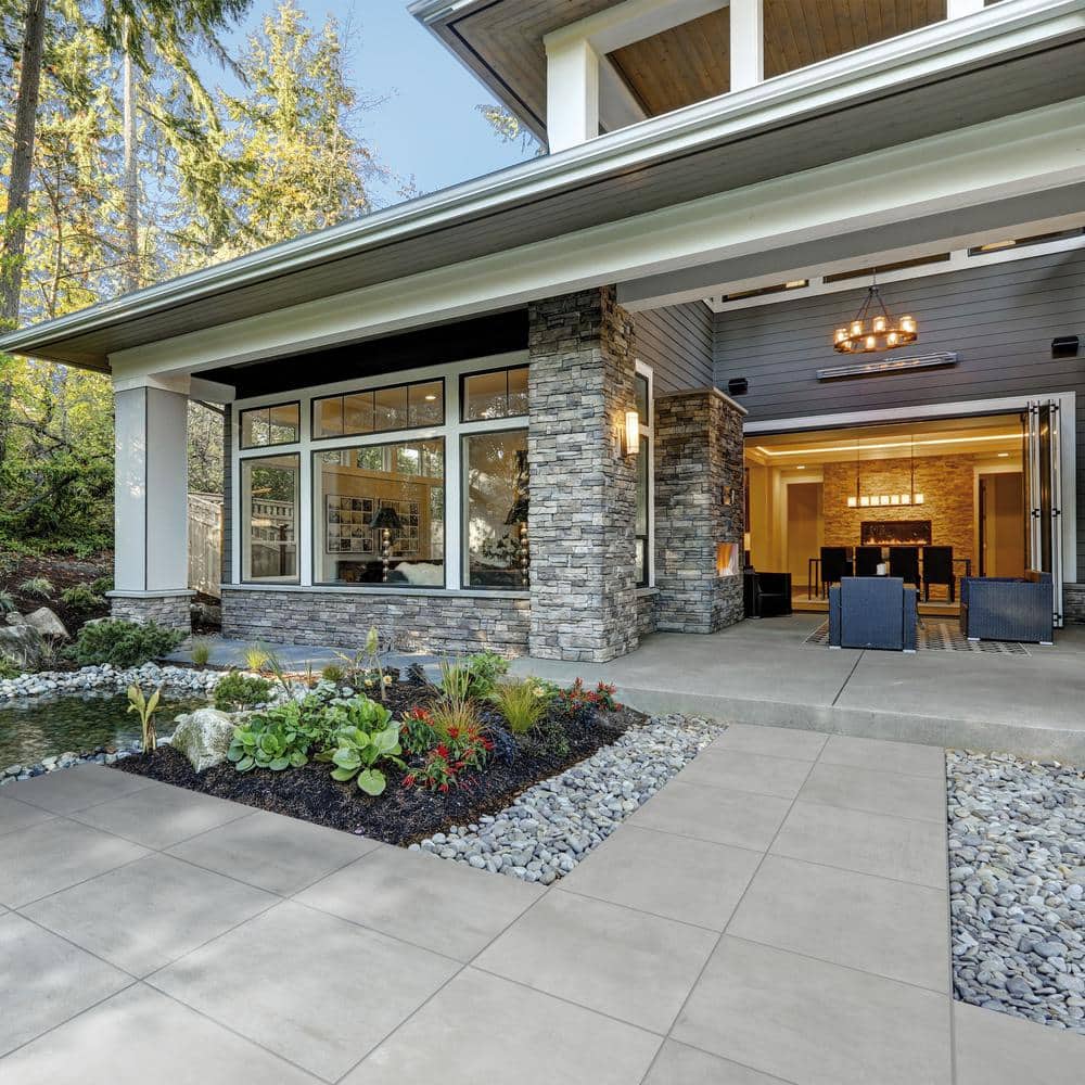 Corso Italia Urban Gray 24 in. x 24 in. x 0.75 Concrete Look Porcelain Paver (Case of 2)