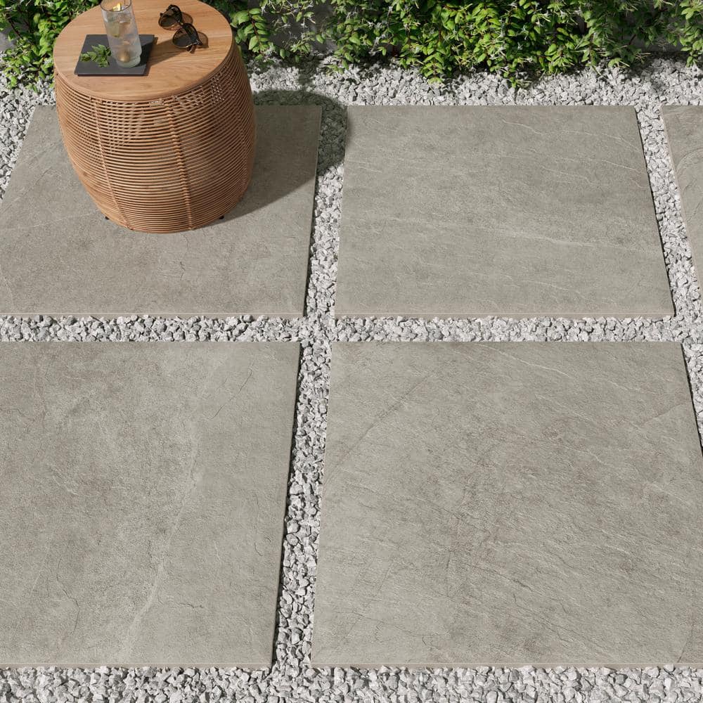 Slate Gray 24 in. x 24 in. x 3/4 in. Stone-Look Porcelain Paver (Case of 2)