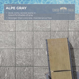 Corso Italia Alpe Gray 24 in. x 24 in. x 0.75 in. Quartzite Stone Look Porcelain Paver