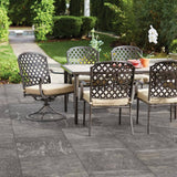 Corso Italia Alpe Gray 24 in. x 24 in. x 0.75 in. Quartzite Stone Look Porcelain Paver