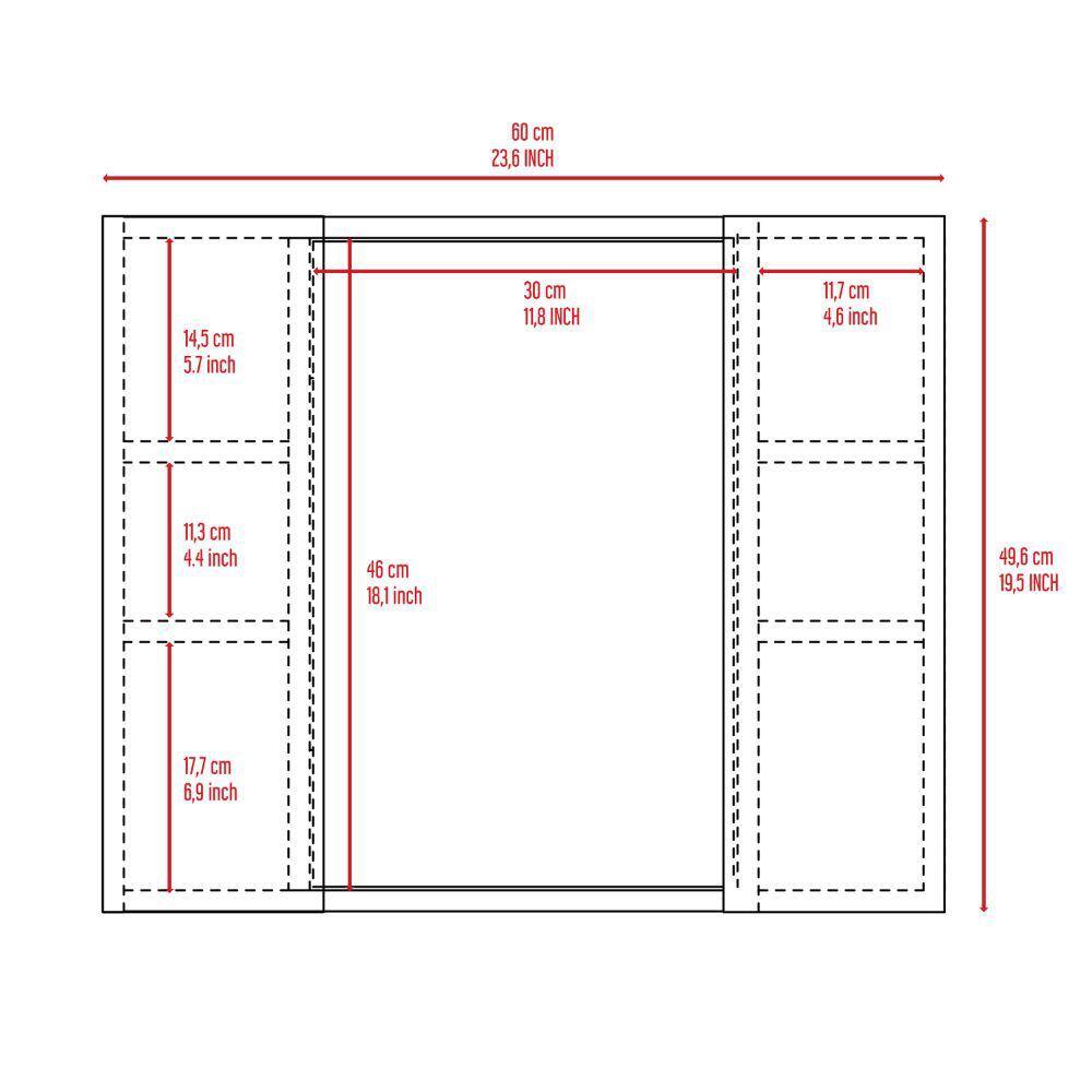 Cesicia 23.6 in. W x 19.5 in. H Rectangular Gray Particle Board Double Door Medicine Cabinet with Mirror