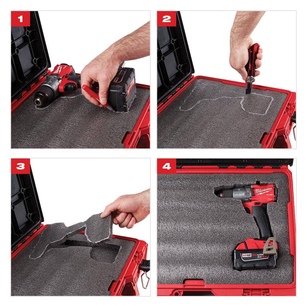 Milwaukee PACKOUT Customizable Foam Insert, 13.23 in. x 23.46 in. x 1.77 in. (Fits 48-22-8424/8425/8450)