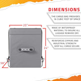 Mockins 57 in. x 24 in. x 19 in. Gray Waterproof Cargo Carrier Bag - 16 cu. ft. of Dry Storage Space, 500 lbs. Capacity