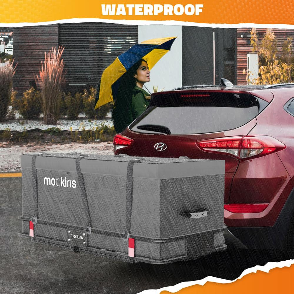 Mockins 57 in. x 24 in. x 19 in. Gray Waterproof Cargo Carrier Bag - 16 cu. ft. of Dry Storage Space, 500 lbs. Capacity