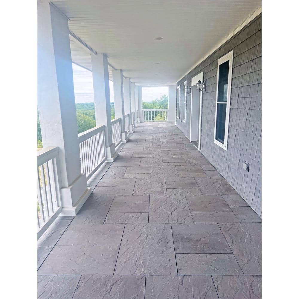 Nantucket Pavers Patio-on-a-Pallet 10 ft. x 10 ft. Concrete Gray Basket weave Yorkstone Paver (37 Pieces/100 Sq. Ft)
