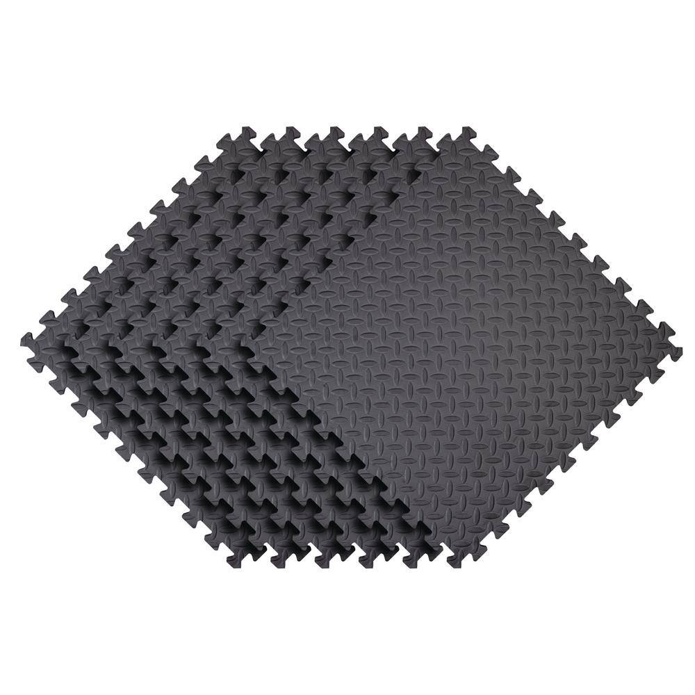 Norsk Gray 24 in. x 24 in. x 0.47 in. Foam Interlocking Floor Mat (6-Pack)