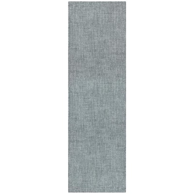 Agra Collection Static Design 2 ft. x 8 ft. Indoor Handmade Wool Runner Rug, 2 ft. 3 in. x 7 ft. 6 in., Gray