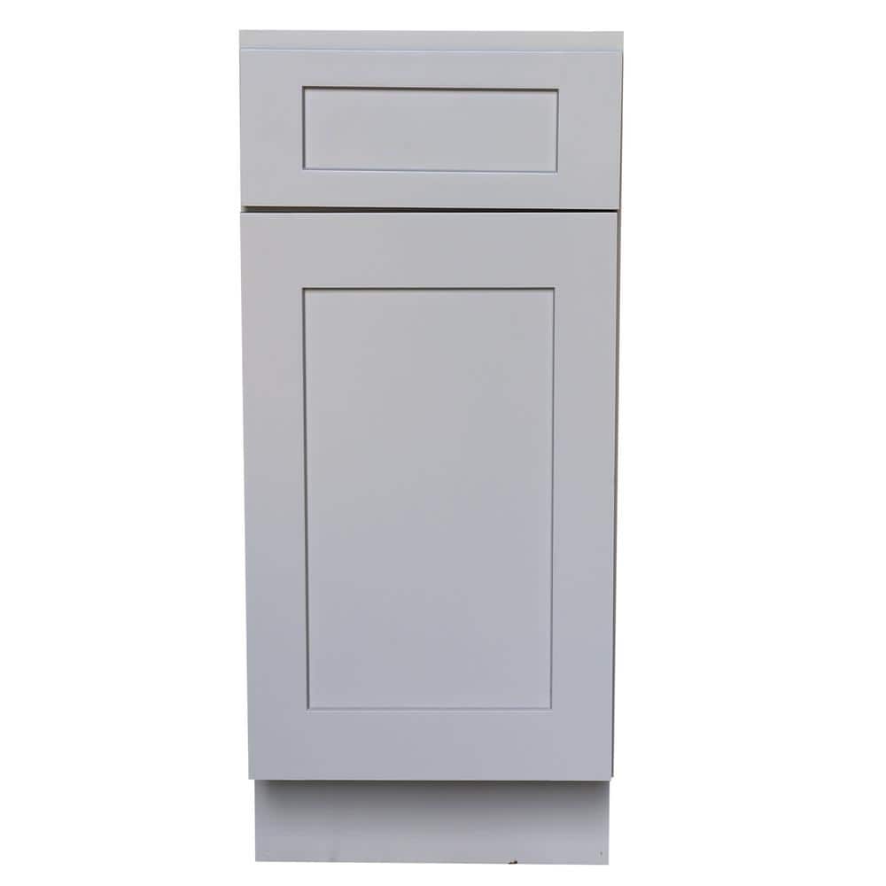 Plywell Ready to Assemble 18x34.5x24 in. Shaker Base Cabinet with 1 Door and 1 Drawer in Gray