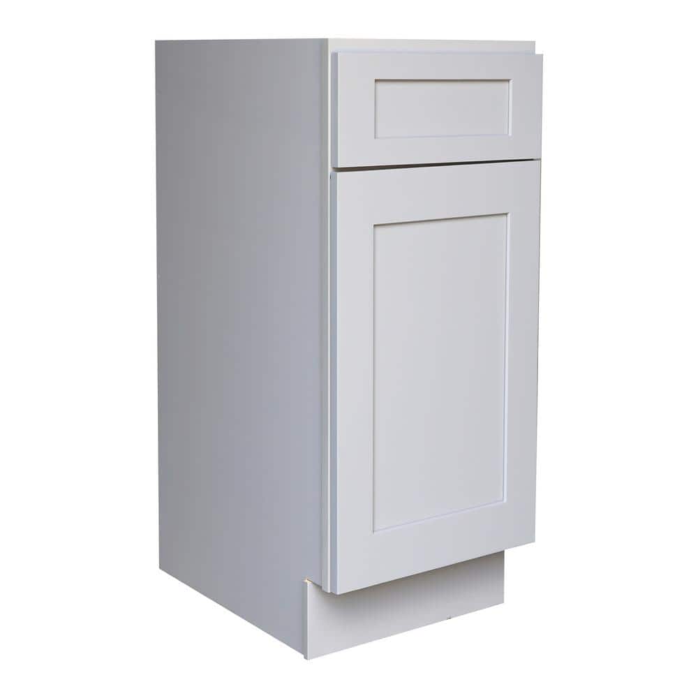Plywell Ready to Assemble 18x34.5x24 in. Shaker Base Cabinet with 1 Door and 1 Drawer in Gray