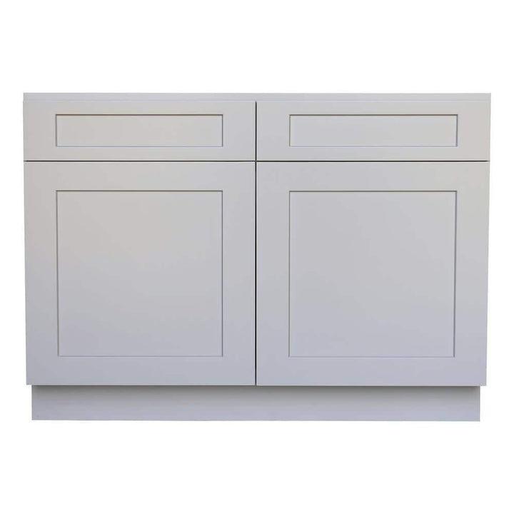 Plywell Ready to Assemble 42x34.5x24 in. Shaker Base Cabinet with 2-Door and 2-Drawer in Gray