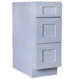 Plywell Ready to Assemble 33x34.5x24 in. Shaker Base Drawer with 1 Standard Drawer with 2 Deep Drawers in Gray