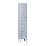 Mlezan 5-Tier Shelf Metal Locker for Employees Students Storage Cabinet Locker in Gray