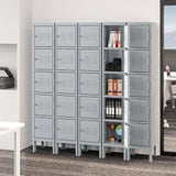 Mlezan 5-Tier Shelf Metal Locker for Employees Students Storage Cabinet Locker in Gray