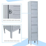 Mlezan 5-Tier Shelf Metal Locker for Employees Students Storage Cabinet Locker in Gray