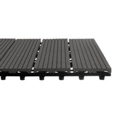 Pure Garden 1 ft. W x 1 ft. L 6 Patio Tiles Wood/Polypropylene Interlocking Deck Tile Flooring in Gray