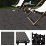 Pure Garden 1 ft. W x 1 ft. L 6 Patio Tiles Wood/Polypropylene Interlocking Deck Tile Flooring in Gray