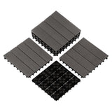 Pure Garden 1 ft. W x 1 ft. L 6 Patio Tiles Wood/Polypropylene Interlocking Deck Tile Flooring in Gray