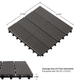 Pure Garden 1 ft. W x 1 ft. L 6 Patio Tiles Wood/Polypropylene Interlocking Deck Tile Flooring in Gray