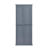 30 in. W x 14 in. D x 72.4 in. H Gray MDF Freestanding Ready to Assemble Kitchen Cabinet Storage with 4 Doors