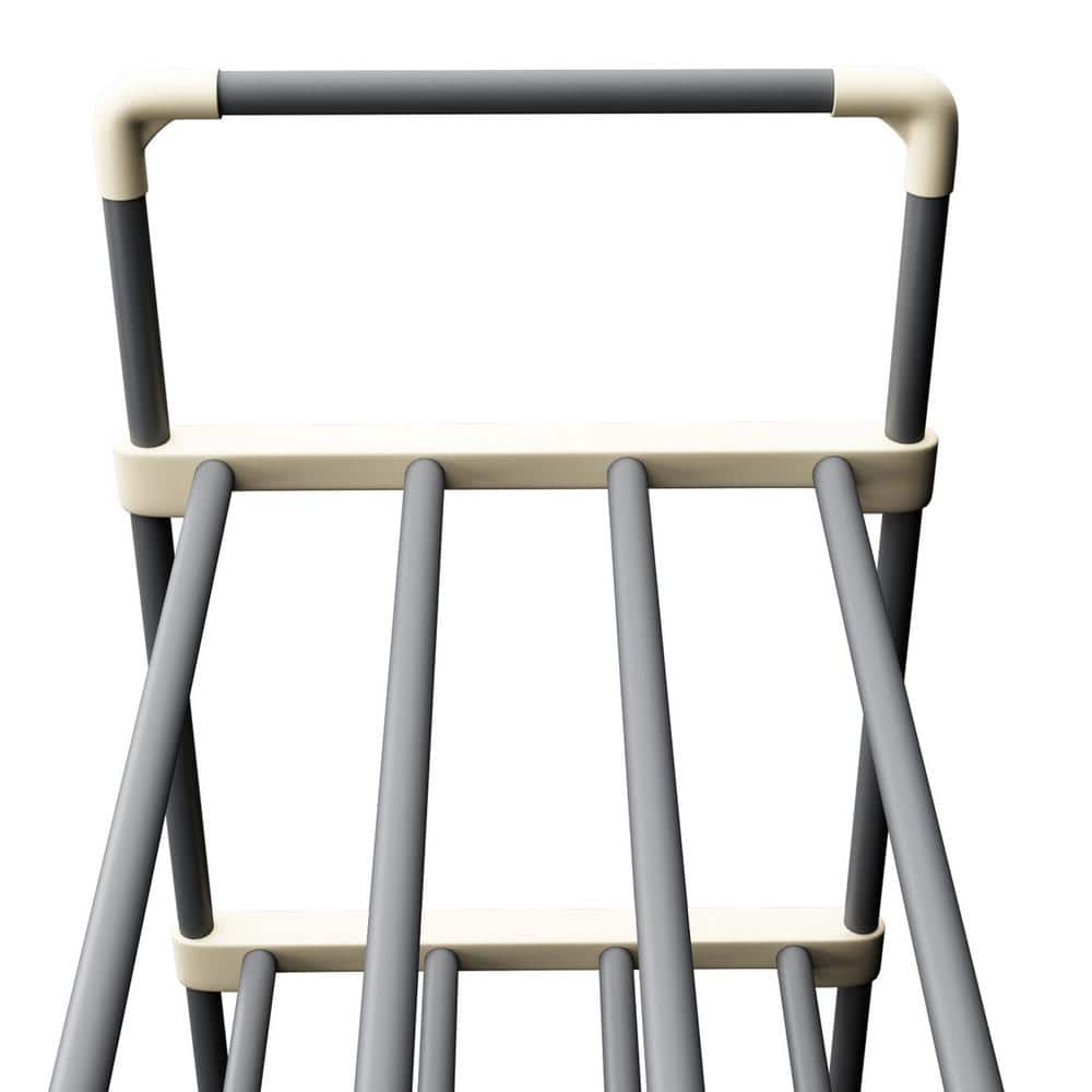 370 H 30-Pair 5-Tier Gray Polymer Shoe Rack