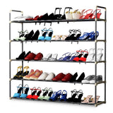 370 H 30-Pair 5-Tier Gray Polymer Shoe Rack