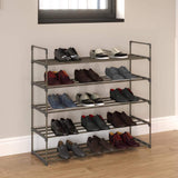 370 H 30-Pair 5-Tier Gray Polymer Shoe Rack
