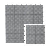 Siavonce 1 ft. x 1 ft. Interlocking Plastic Deck Tiles in Gray Waterproof Outdoor Composite Shower Balcony Porch (Pack of 1)