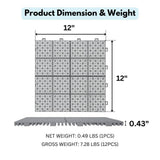 Siavonce 1 ft. x 1 ft. Interlocking Plastic Deck Tiles in Gray Waterproof Outdoor Composite Shower Balcony Porch (Pack of 1)