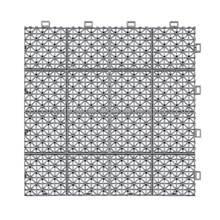 Siavonce 1 ft. x 1 ft. Interlocking Plastic Deck Tiles in Gray Waterproof Outdoor Composite Shower Balcony Porch (Pack of 1)