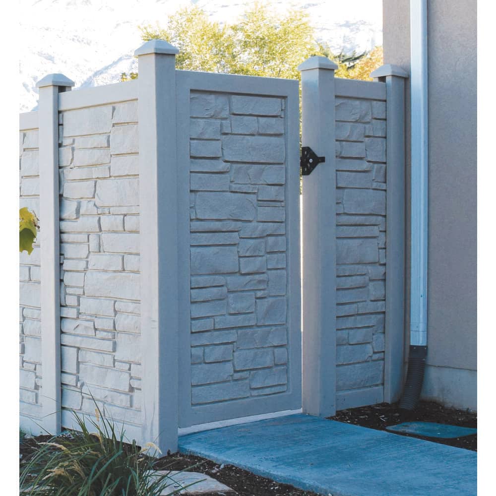 SimTek Ecostone 4 ft. x 6 ft. Gray Composite Privacy Fence Gate