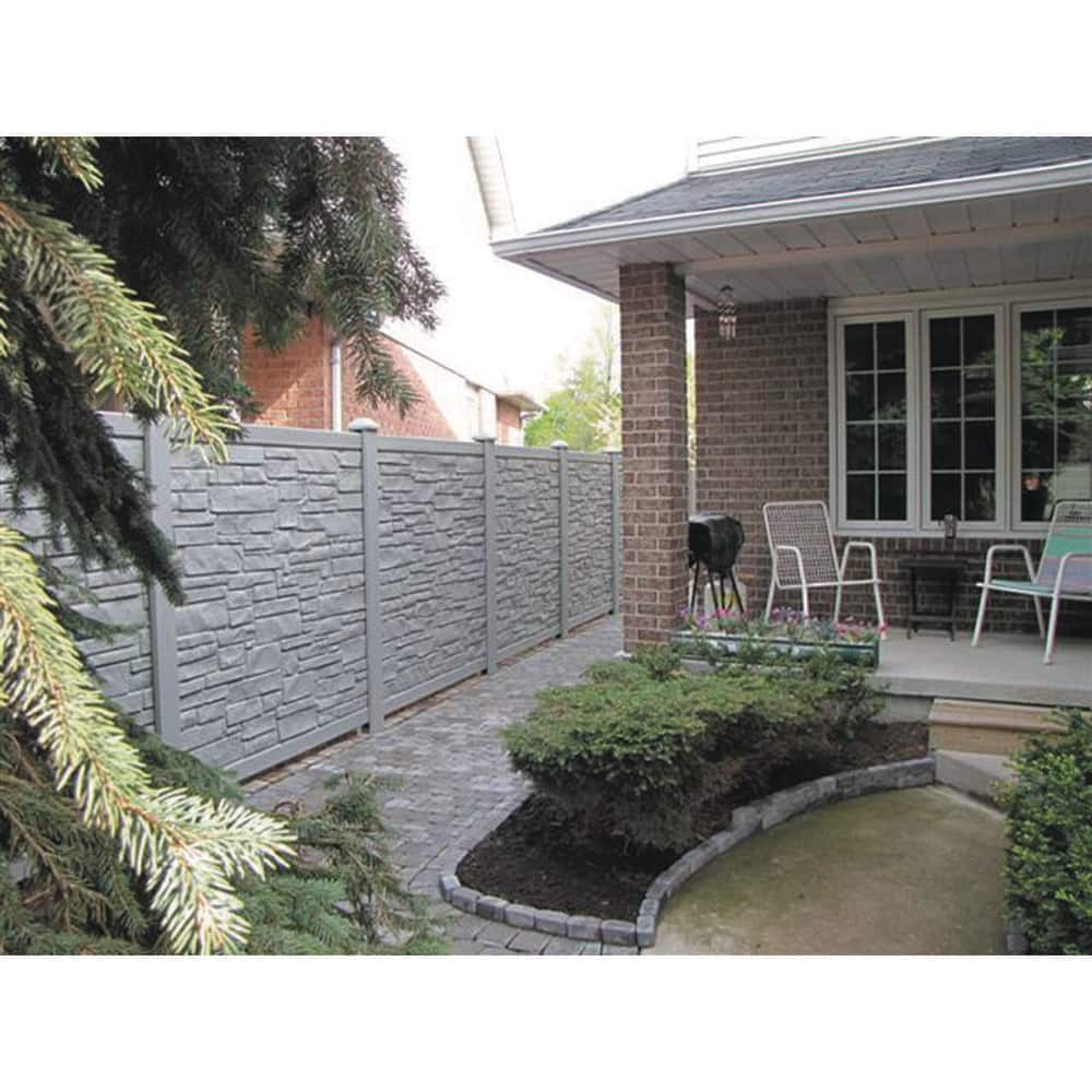 SimTek Ecostone 4 ft. x 6 ft. Gray Composite Privacy Fence Gate