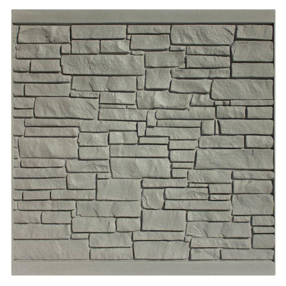 SimTek EcoStone 6 ft. H x 6 ft. W Gray Composite Fence Panel