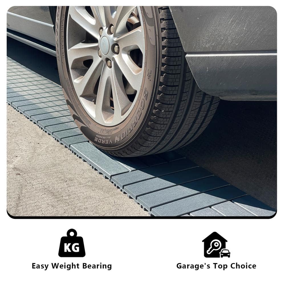 GOGEXX 12 in.W x 12 in. L Outdoor Striped Pattern Square Plastic Interlocking Flooring Deck Tiles (Pack of 44 Tiles)in Gray