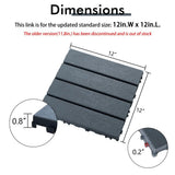 GOGEXX 12 in.W x 12 in. L Outdoor Striped Pattern Square Plastic Interlocking Flooring Deck Tiles (Pack of 44 Tiles)in Gray
