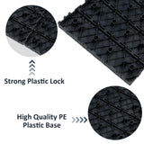 GOGEXX 12 in.W x 12 in. L Outdoor Striped Pattern Square Plastic Interlocking Flooring Deck Tiles (Pack of 44 Tiles)in Gray