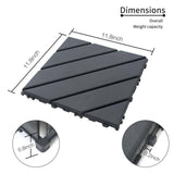 Sudzendf 1 ft. x 1 ft. Outdoor Square Waterproof Deck Tile in Gray, All Weather Use ( 44 Per Case)