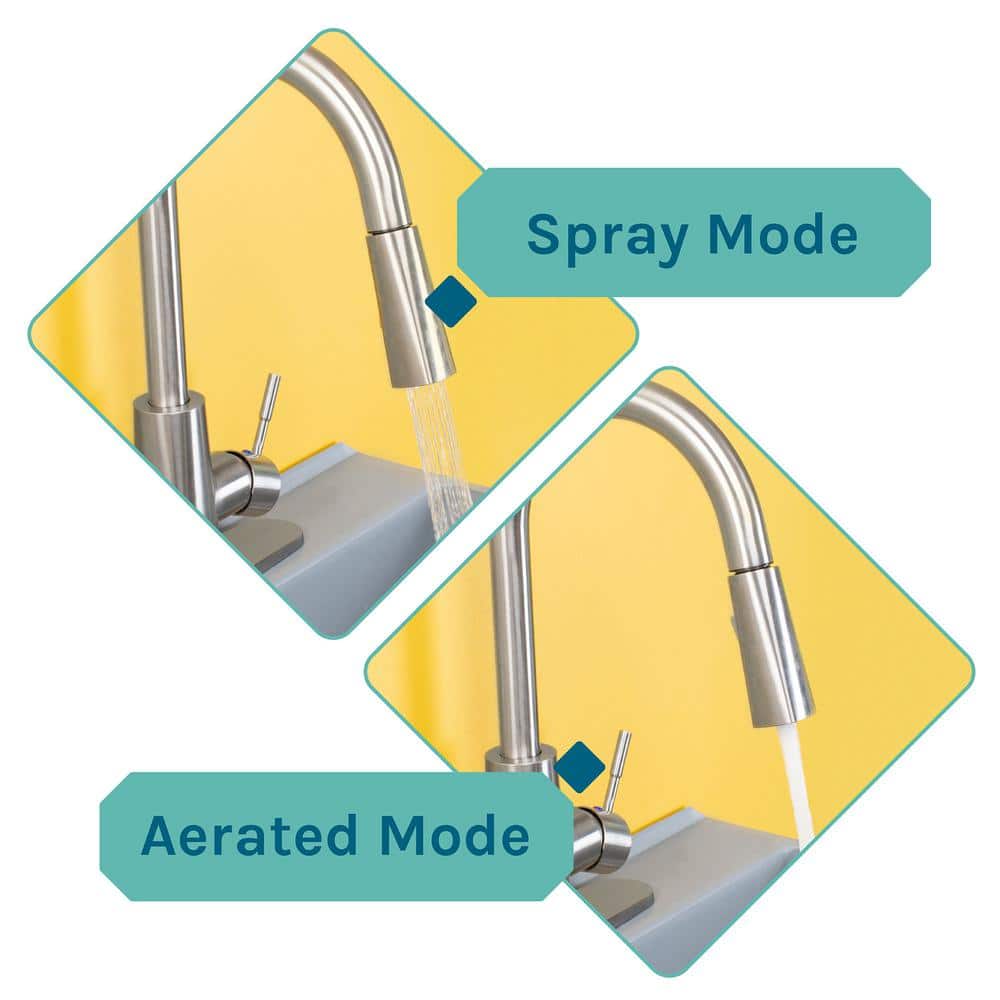 TEHILA Grey Utility Sink Set with Pull-Down Faucet - 22.875 x 23.5 in. 19 Gal.