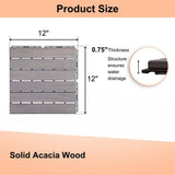 Tidoin Outdoor 1 ft. x 1 ft. Solid Wood Deck Tile in Gray(10 Per Box)