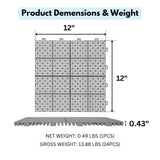 Tidoin Outdoor 1 ft. x 1 ft. Composite Deck Tile in Gray(24 Per Box)
